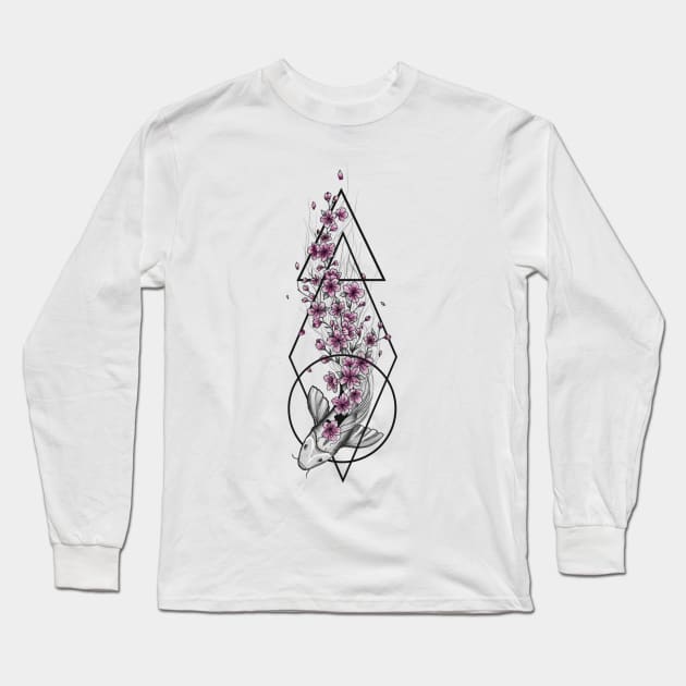 Koi fish Long Sleeve T-Shirt by Rachellily